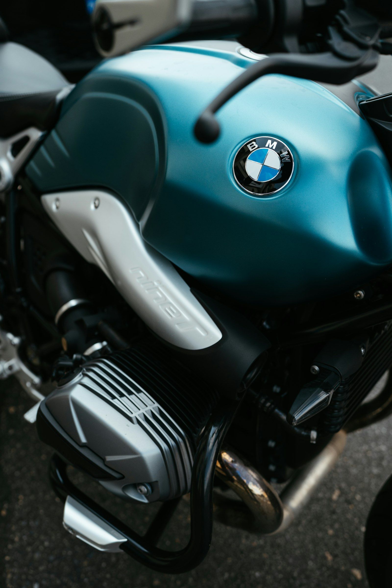 Teal powder coated engine